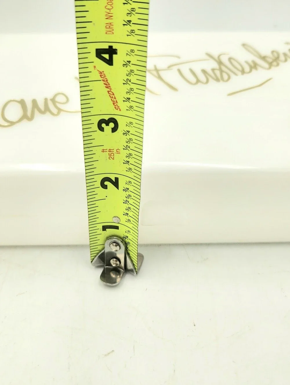 Vintage Diane Von Furstenberg Acrylic Trinket Jewelry Make Up Dresser Box White
